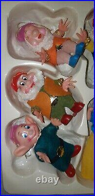 Vintage Winfield Snow White And The Seven Dwarfs Hanging Christmas Decorations