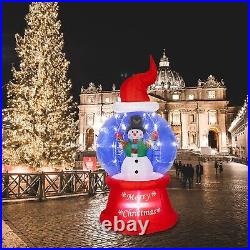 Vipush 7 FT Christmas Inflatable Snow Globe with LED Lights for Christmas Dec