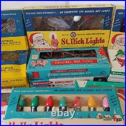 Vtg Christmas C7 1/2 String Lights Strand of 7 in Boxes Lot of 12 Boxes All Work