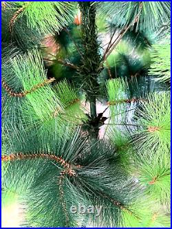 Vtg Rare Two Tone Green 69 Christmas Tree Metal Base & Branches (5.75 Ft)