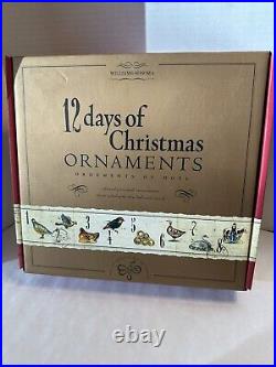 WILLIAMS SONOMA 12 DAYS OF CHRISTMAS ORNAMENTS WithBOX 2008 Rare Excellent
