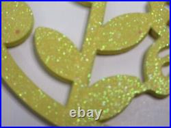 Way To Celebrate Easter Pink & Yellow Glittered Eggs Ornament Decoration 10.5in