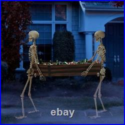 Way to Celebrate Halloween Skeleton Duo Carrying Coffin 5FT DecorationsNEW