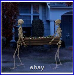 Way to Celebrate Halloween Skeleton Duo Carrying Coffin 5