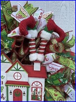 Whimsical Christmas Elf House Handmade Wreath