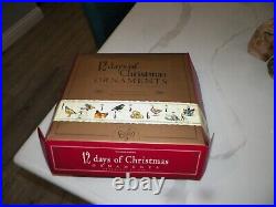 Williams Sonoma 12 Days Of Christmas Ornaments With Box 2008
