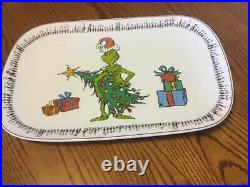 Williams Sonoma Grinch Ceramic Platter Whoville-14 x 9-Christmas-NWT