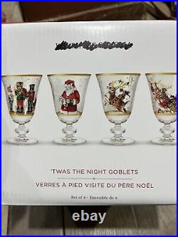 Williams Sonoma Twas The Night Before Christmas Goblets Glasses