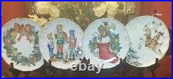 Williams Sonoma Twas the Night Before Christmas Mixed Dinner Plates Set/4 NEW