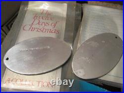 Wilton Armetale 12 Twelve Days Of Christmas Oval Pewter Ornament Complete Set