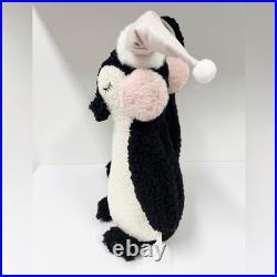 Winter Dreams Penguin Pair with Pink Earmuffs Hat Plush Decoration