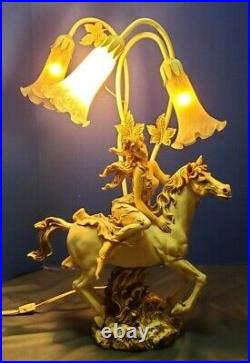 Woman Riding a Horse 3 Lily Light Table Lamp 25