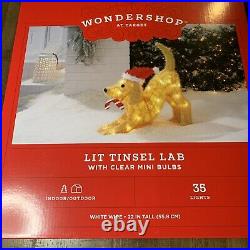 Wondershop Christmas Lit Tinsel Yellow Lab Dog 22 Indoor Outdoor Decorartion