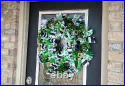 XL Fun Green Bling St. Patrick's Day Deco Mesh Front Door Wreath Home Decoration