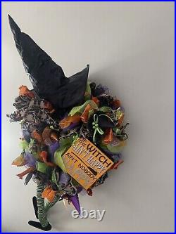 XL Halloween Witch Hat Boots Mesh Custom Wreath NEW
