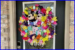 XL Mickey & Minnie Mouse Easter Egg Front Door Wreath, Home Decoration Decor