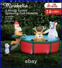 Xmas Christmas Mirabella 2.4m LED Santa's Swimming Pool Inflatable Outdoor