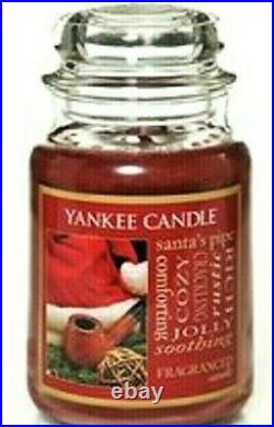 Yankee Candle SANTA'S PIPE Cherry Tobacco Large 22 oz WHITE LABEL RARENEW