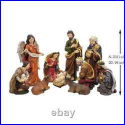 Zayton Statue Nativity Scene Set Baby Jesus Manger Christmas Figurines Ornament