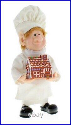 Zim's The Elves Themselves Emile Baker with Gingerbread House Christmas Figurine